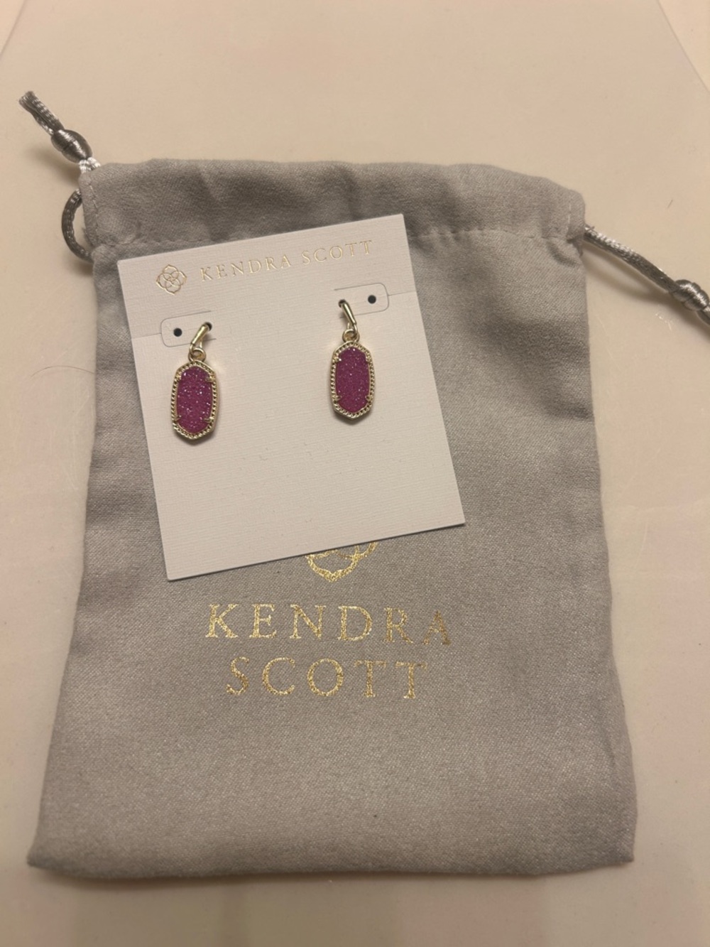 Kendra Scott Pink Druzy Ella Drop Earrings